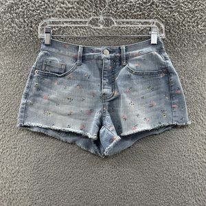 Wild Fable Shorts Junior's 00 Blue Denim Floral Cut Off Shorts Junior's 00